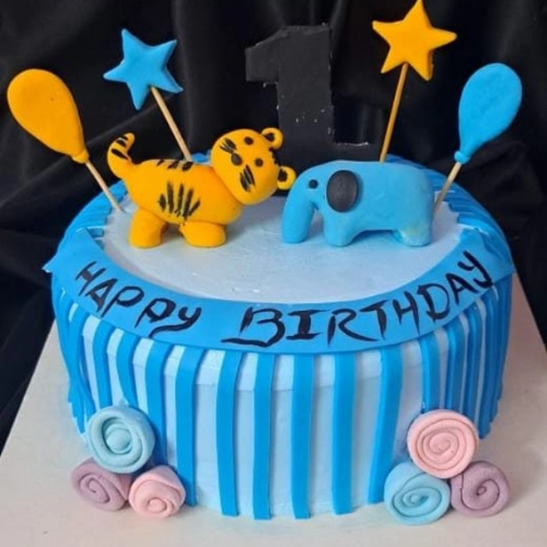 Blue Fondant Cake