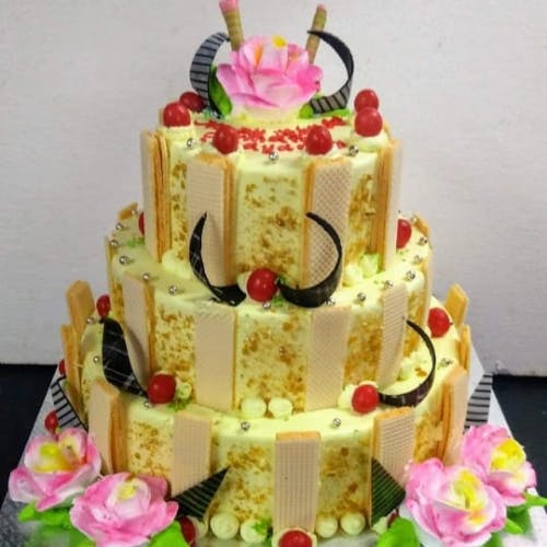 Butterscotch Waffer Wedding Cake
