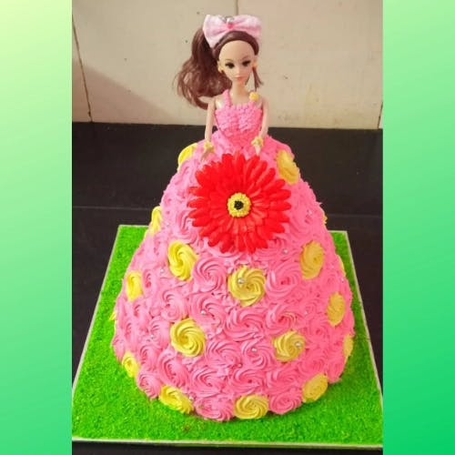 Flower Barbie Cake Make your little girl's dream come true with our Flower Barbie Cake! Perfect for any occasion
