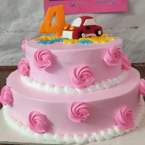 Pink Vannila Car Cake