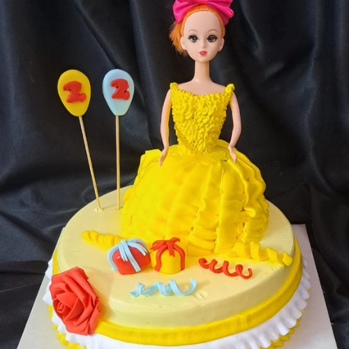 Yellow Barbie Cake